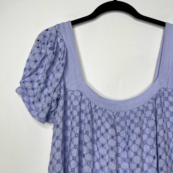 Free People Janie Eyelet Mini Dress Lavender Purple Size XS - Picture 3 of 9